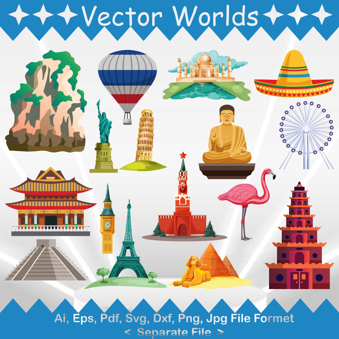 Landmarks SVG Vector Design preview image.