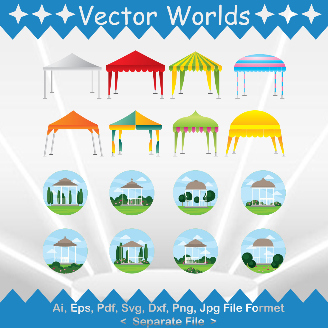 Gazebo SVG Vector Design preview image.