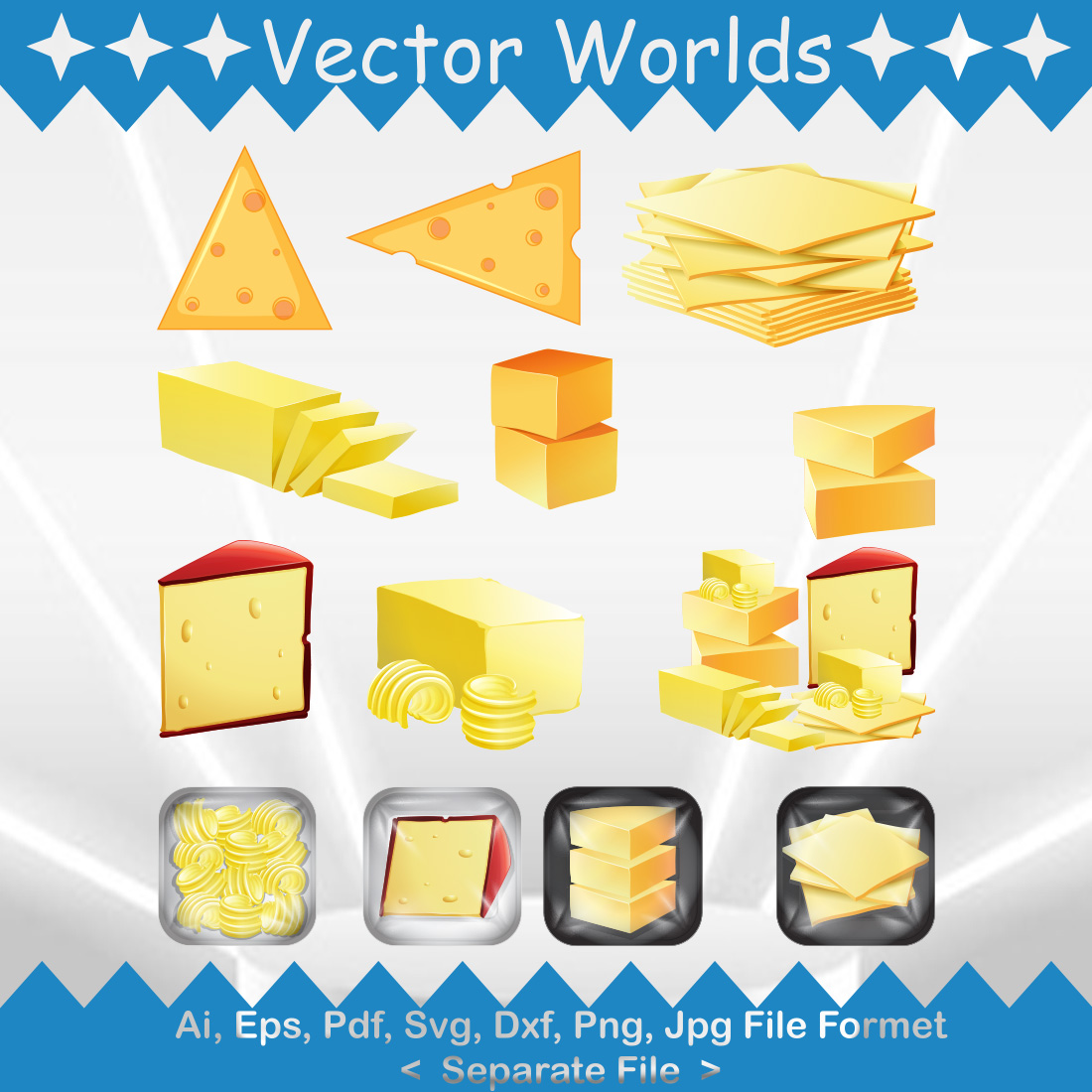 Cheese SVG Vector Design preview image.