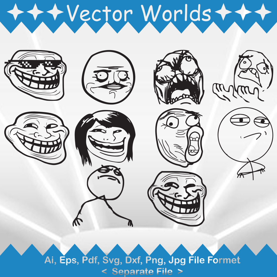 Meme Faces, Meme Vector, SVG, PNG, DXF