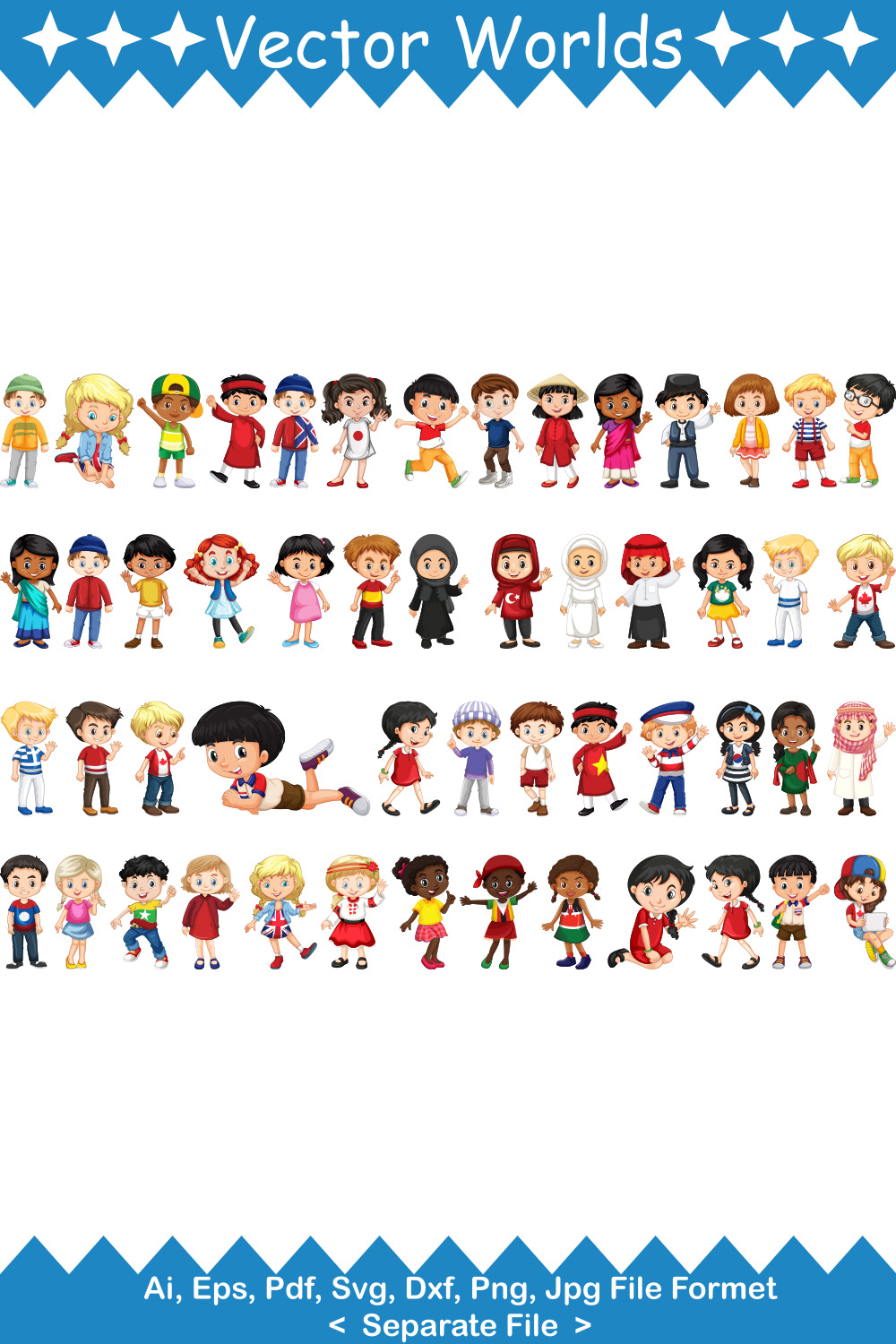 Kids SVG Vector Design pinterest preview image.