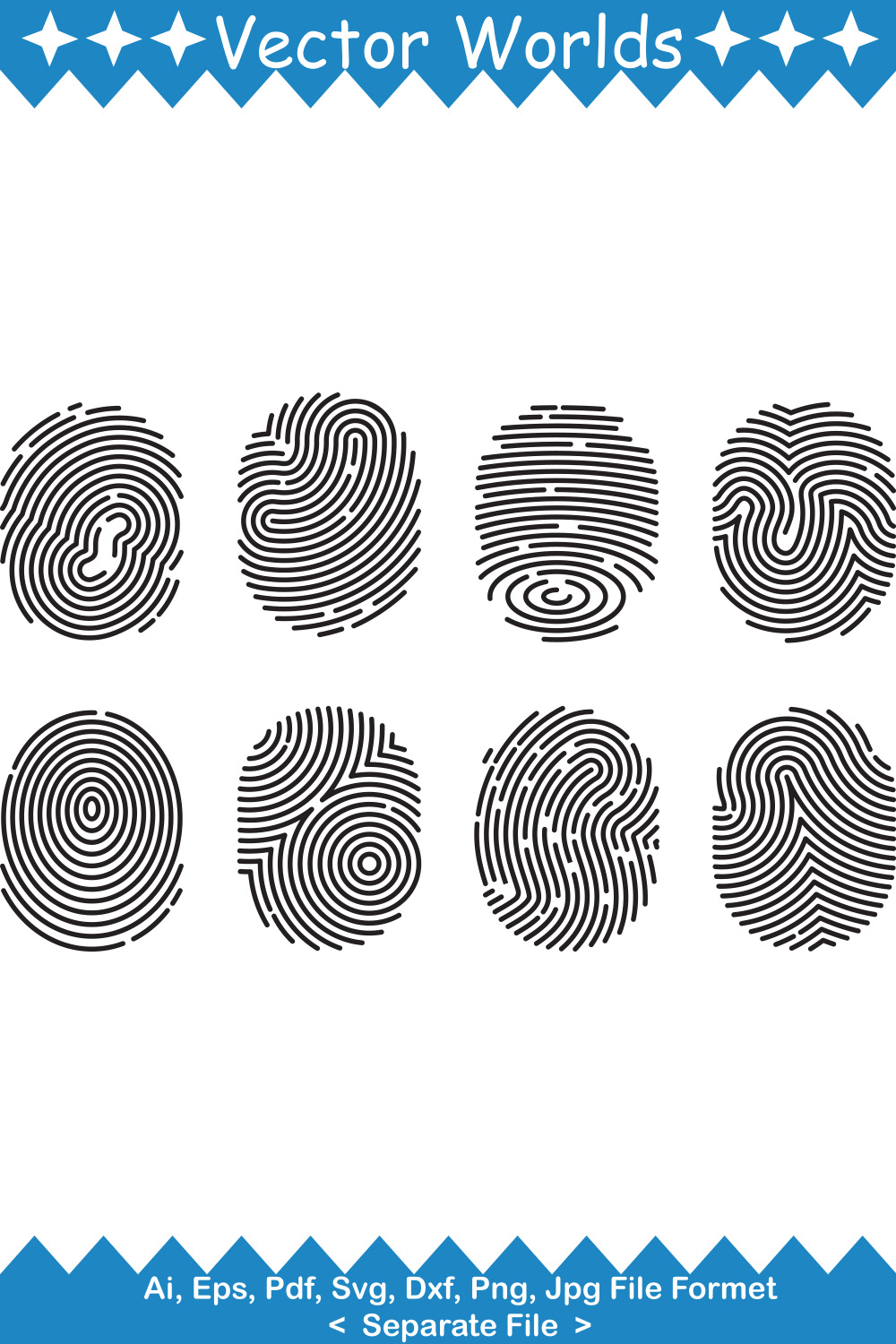 Fingerprints SVG Vector Design pinterest preview image.