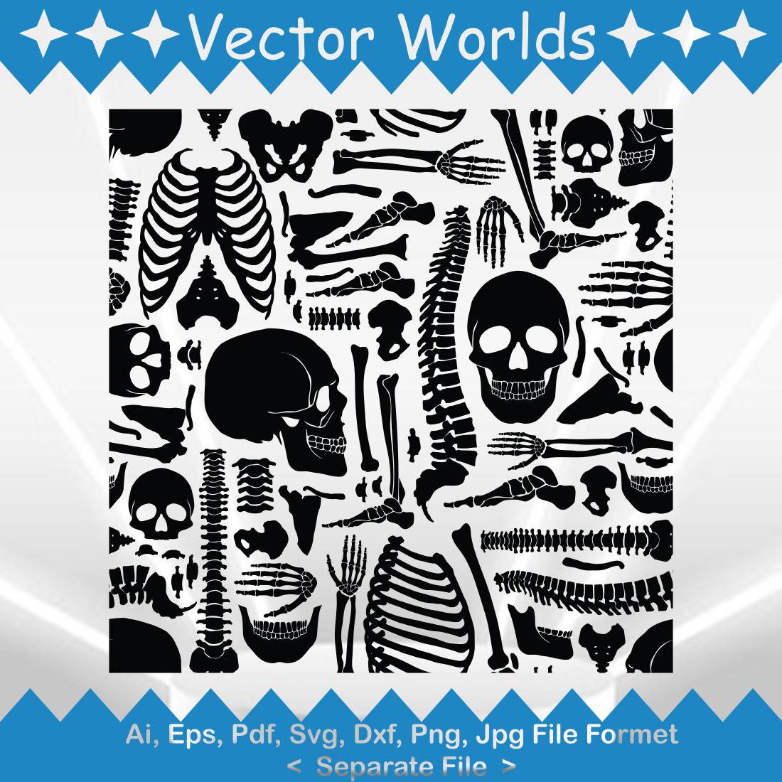 Human Bone SVG Vector Design cover image.