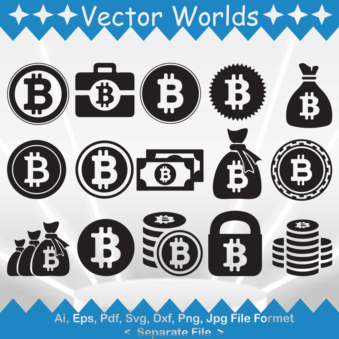 Bitcoin SVG Vector Design preview image.