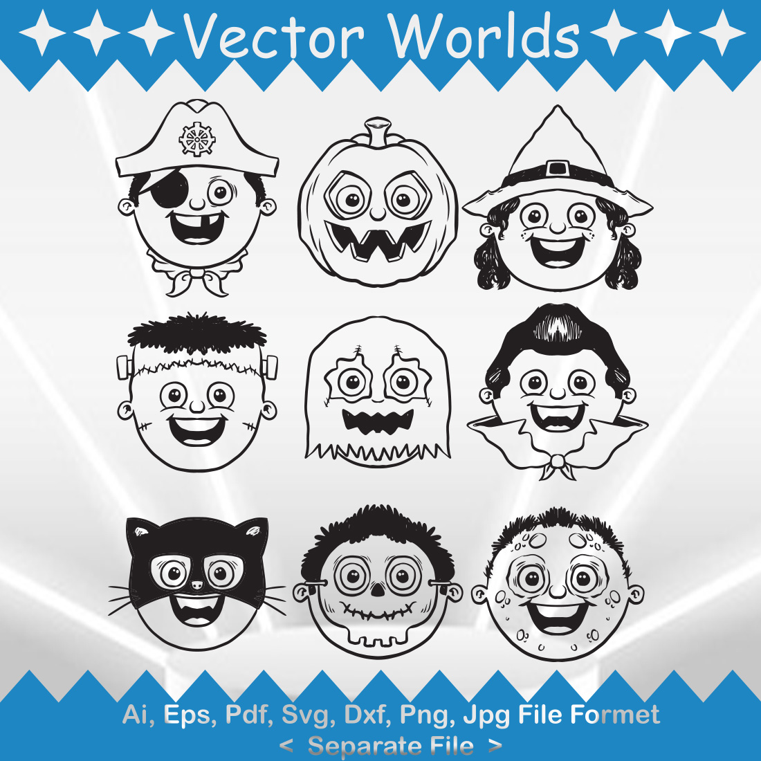 Children Halloween Costume SVG Vector Design cover image.