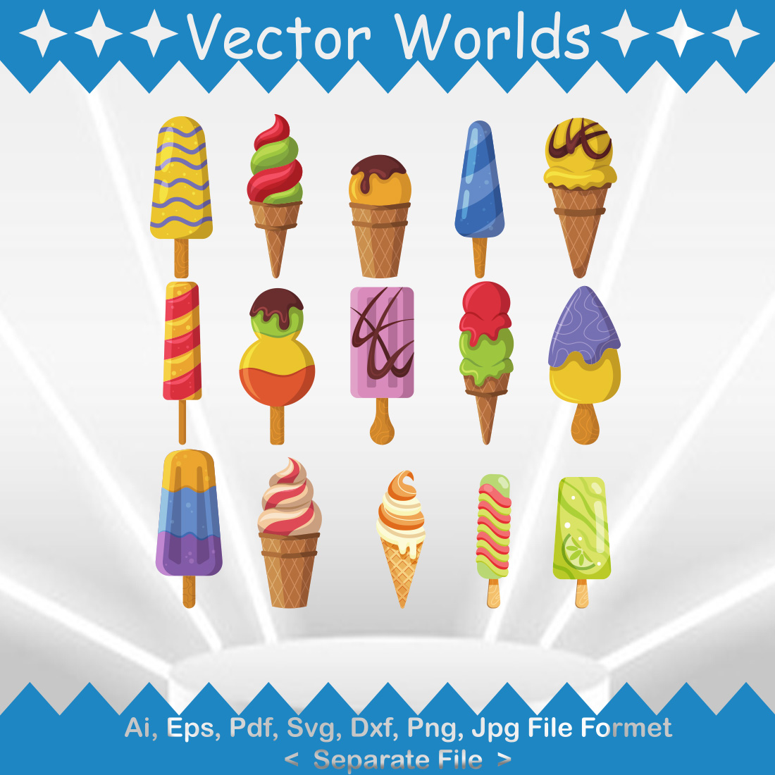 Ice Cream SVG Vector Design preview image.