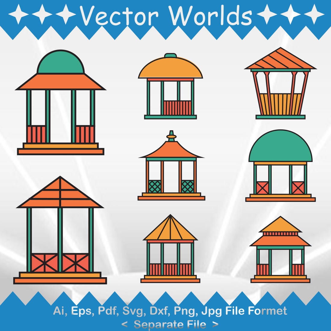 Gazebo SVG Vector Design preview image.