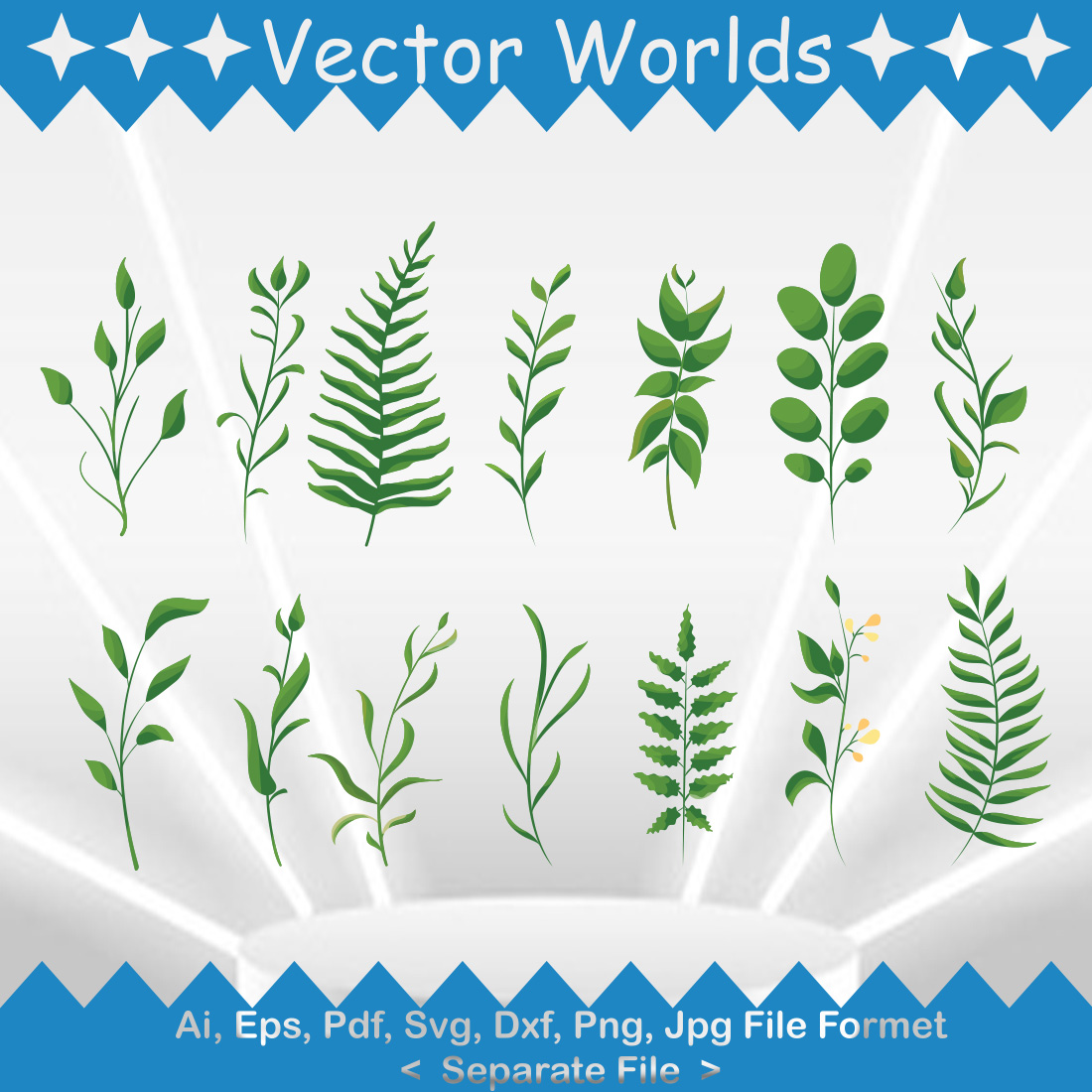 Leaf SVG Vector Design preview image.