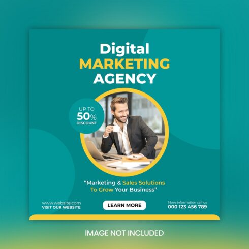 Digital marketing social media post corporate web banner template cover image.