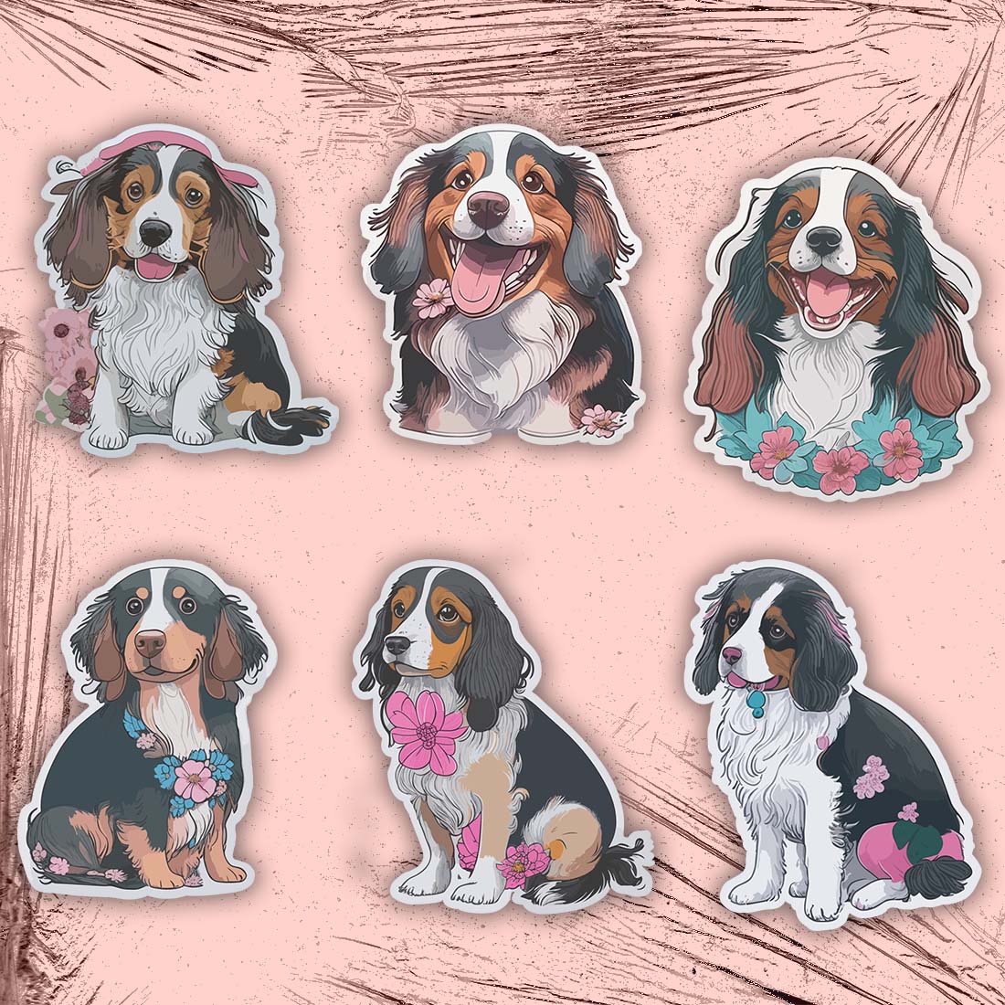 6 CUTE DOGS STICKER BUNDLE preview image.