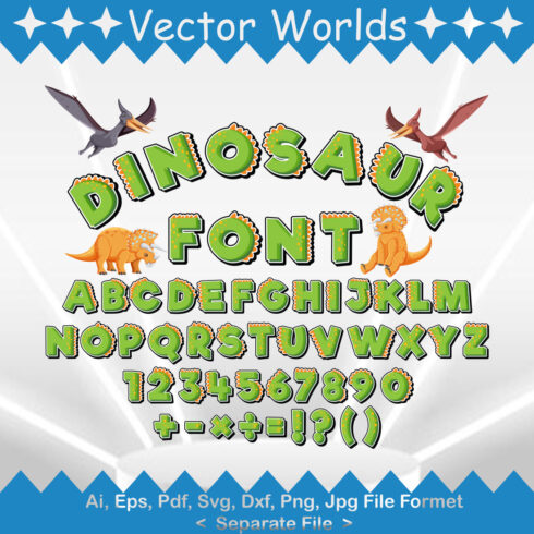 Dinosaur Font SVG Vector Design cover image.