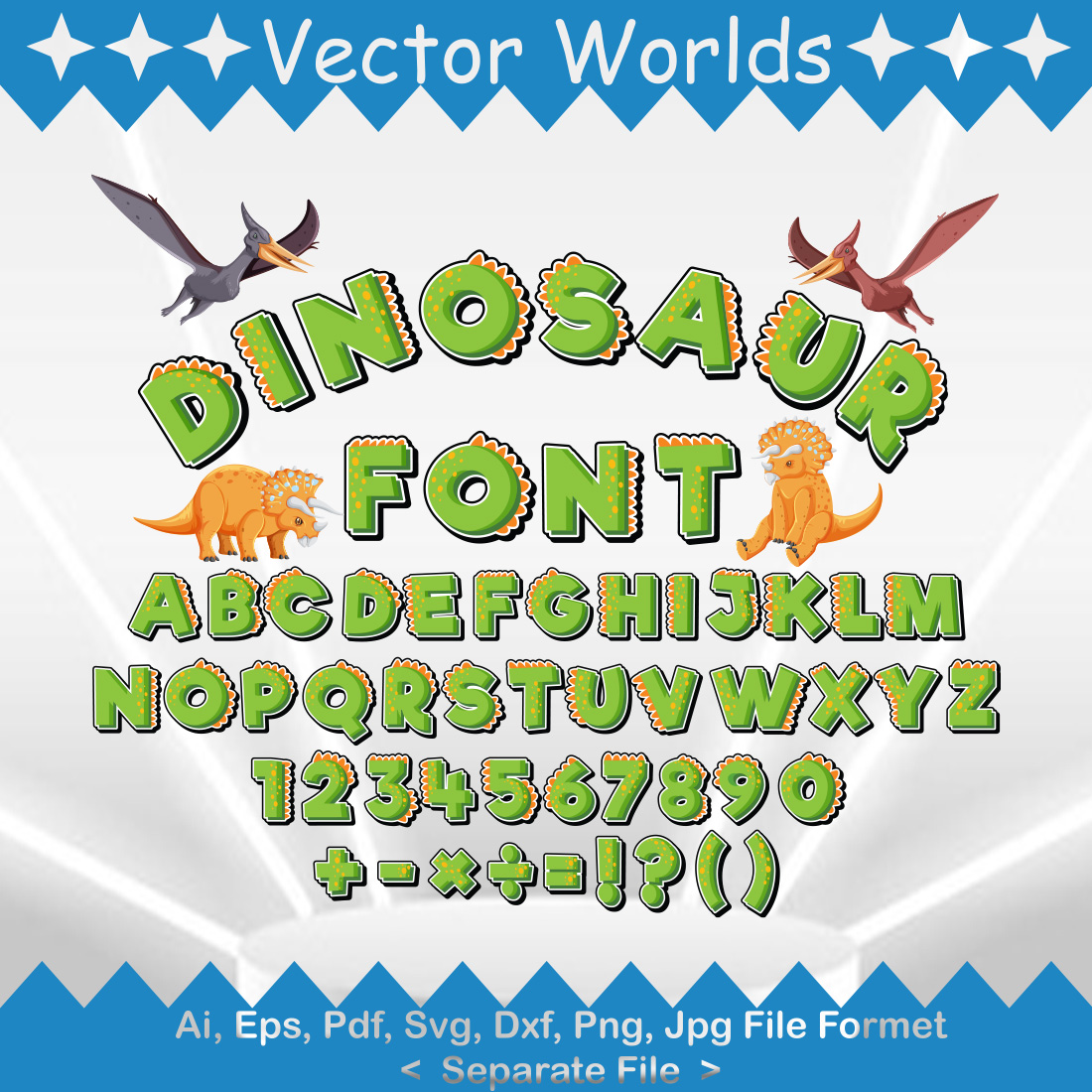 Dinosaur Font SVG Vector Design cover image.