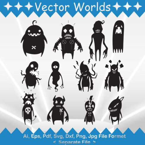 Little monsters SVG Vector Design cover image.