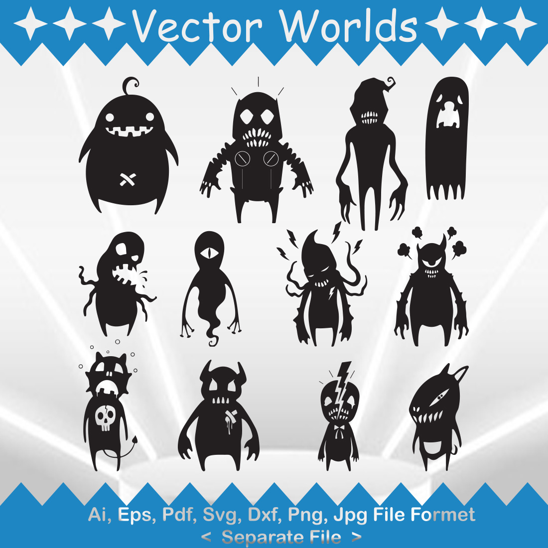 Little monsters SVG Vector Design preview image.