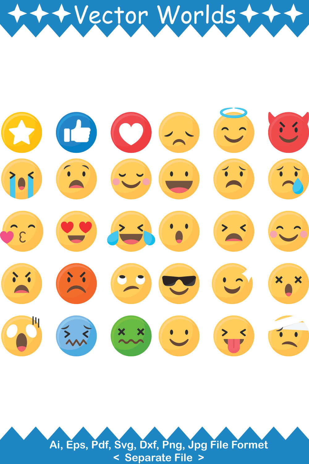 Emoji SVG Vector Design pinterest preview image.