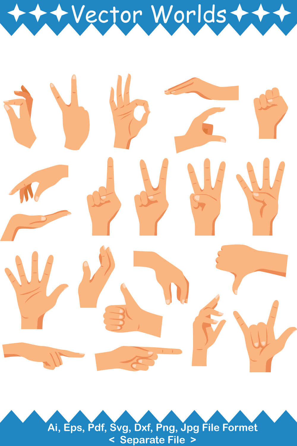 Hands SVG Vector Design pinterest preview image.