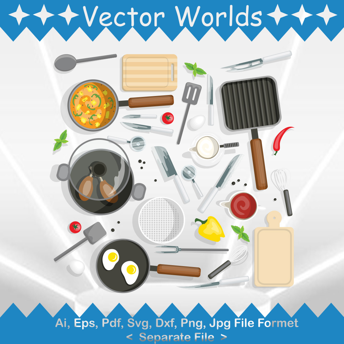 Kitchen SVG Vector Design cover image.