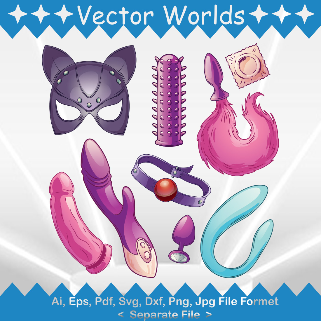 Sex Toys SVG Vector Design preview image.