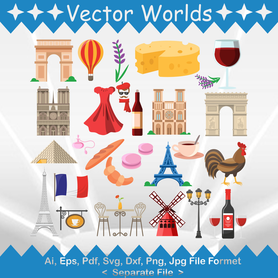 France Country Symbol SVG Vector Design preview image.