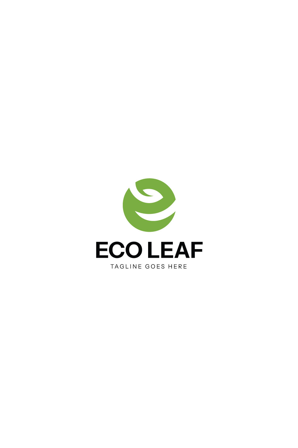 Eco Leaf Letter E Logo design pinterest preview image.