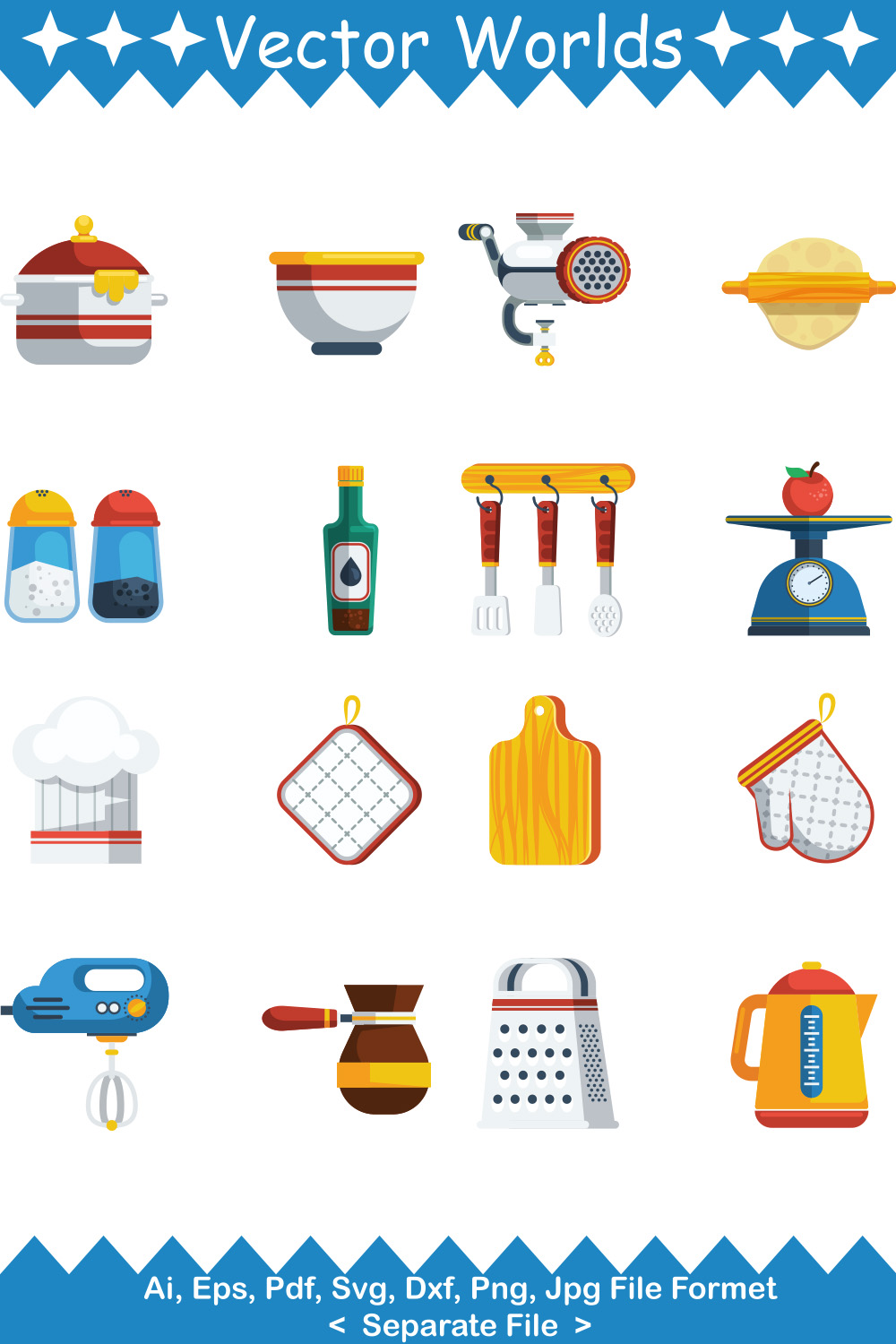 Kitchen SVG Vector Design pinterest preview image.