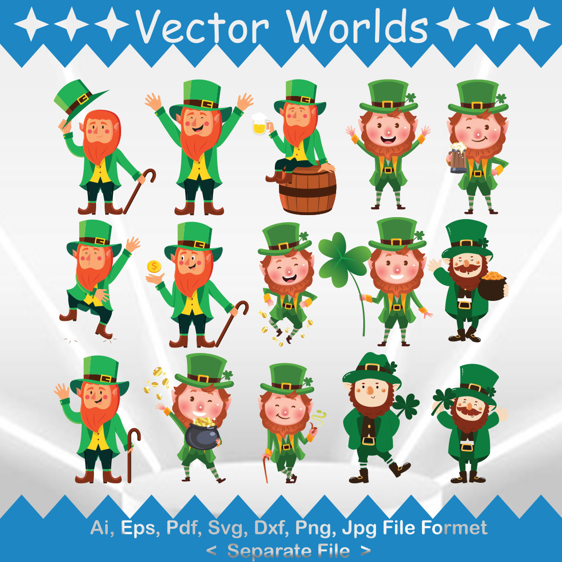 Leprechaun SVG Vector Design preview image.