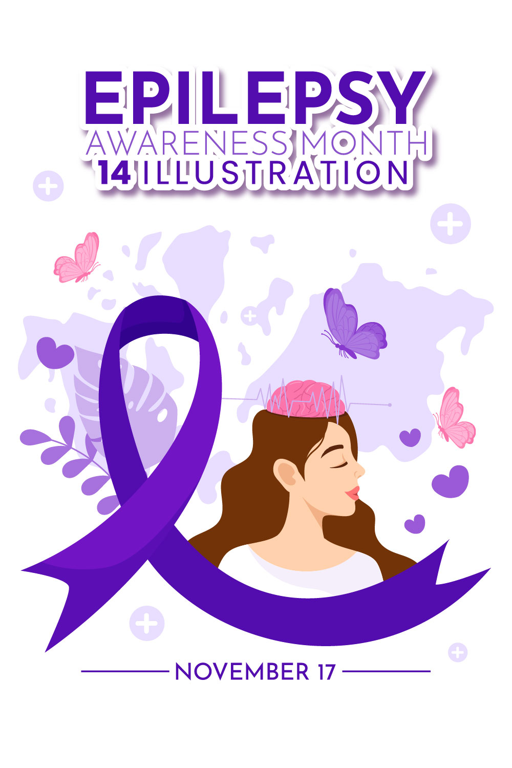 14 Epilepsy Awareness Month Illustration pinterest preview image.