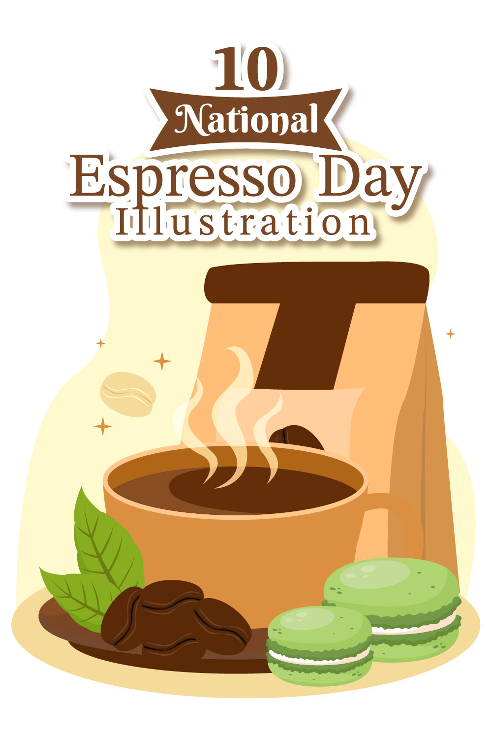 10 National Espresso Day Illustration pinterest preview image.