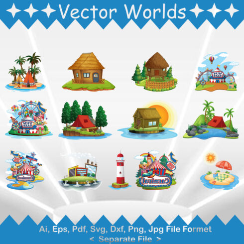 Island Scenery SVG Vector Design cover image.