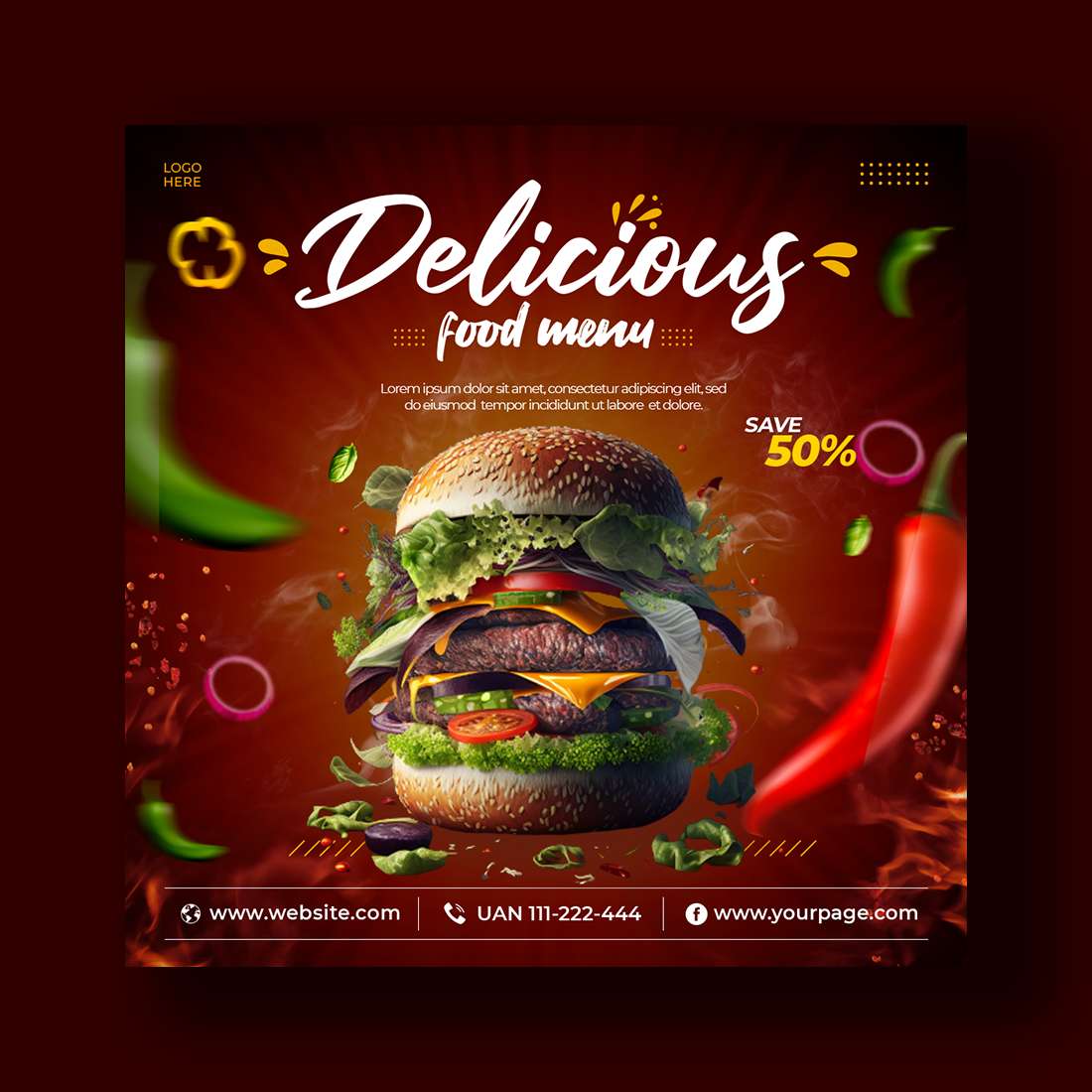 Food post design ( fast food post design ) restaurant post design burger post design preview image.