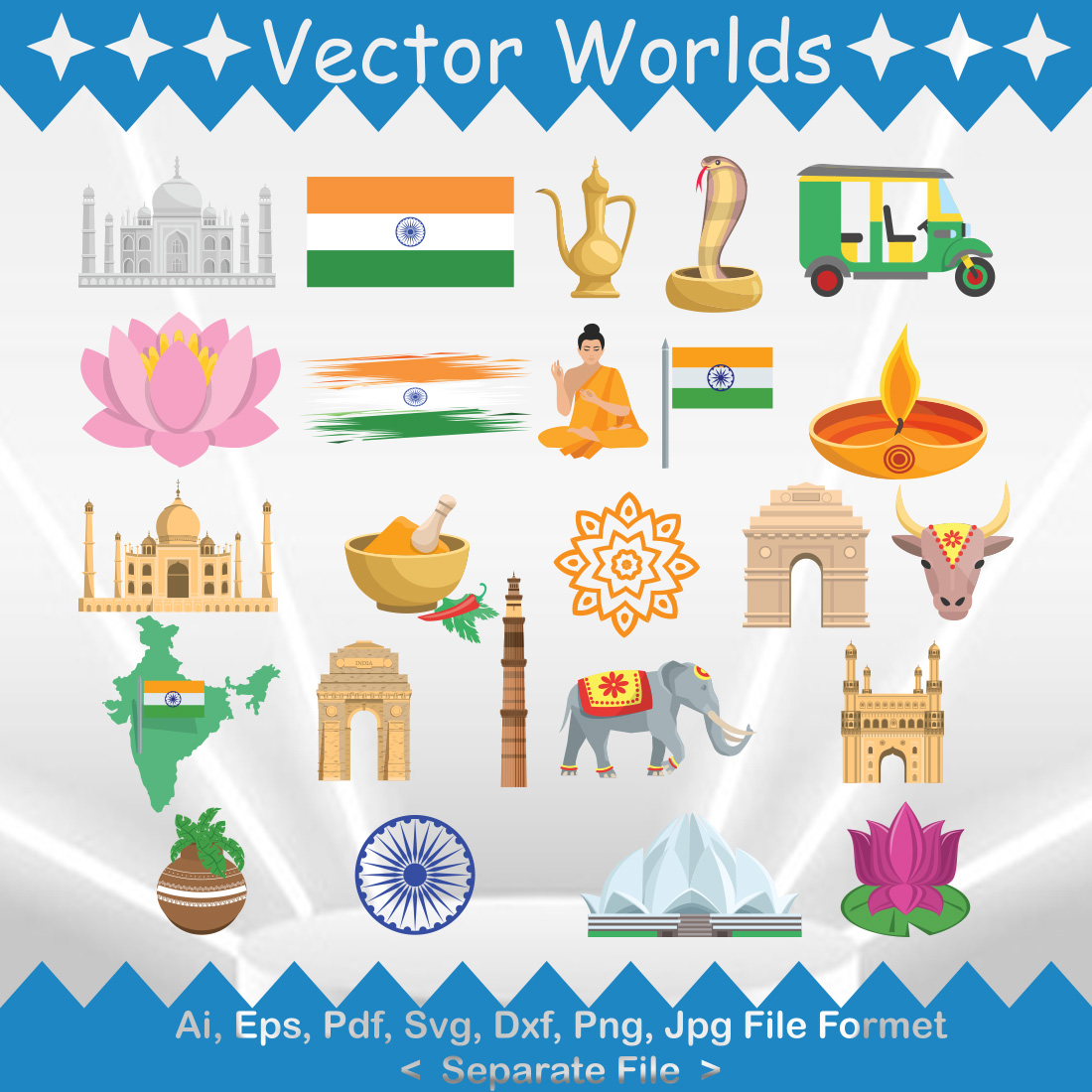 India Country Symbol SVG Vector Design cover image.