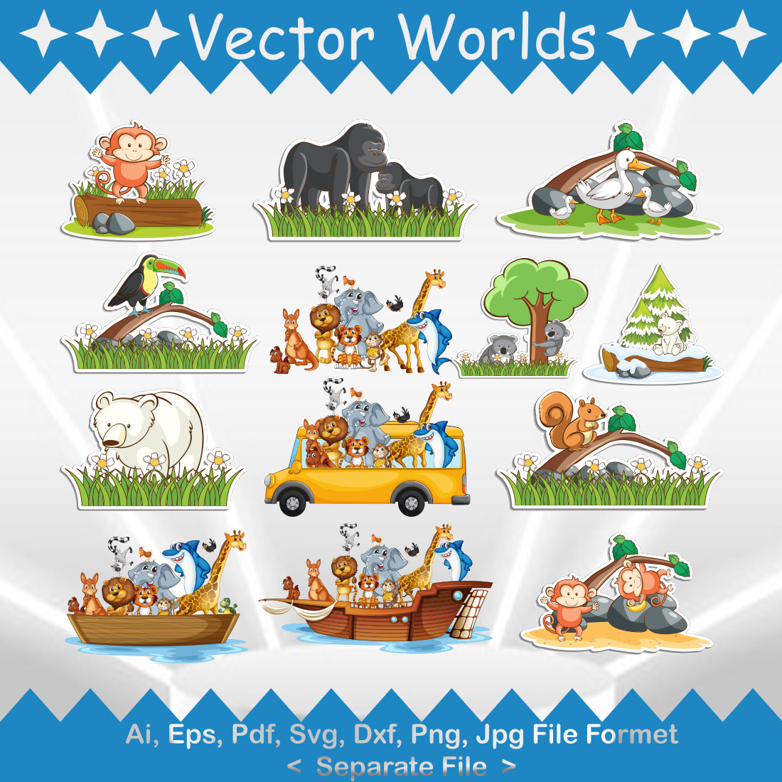 Cartoon SVG Vector Design preview image.