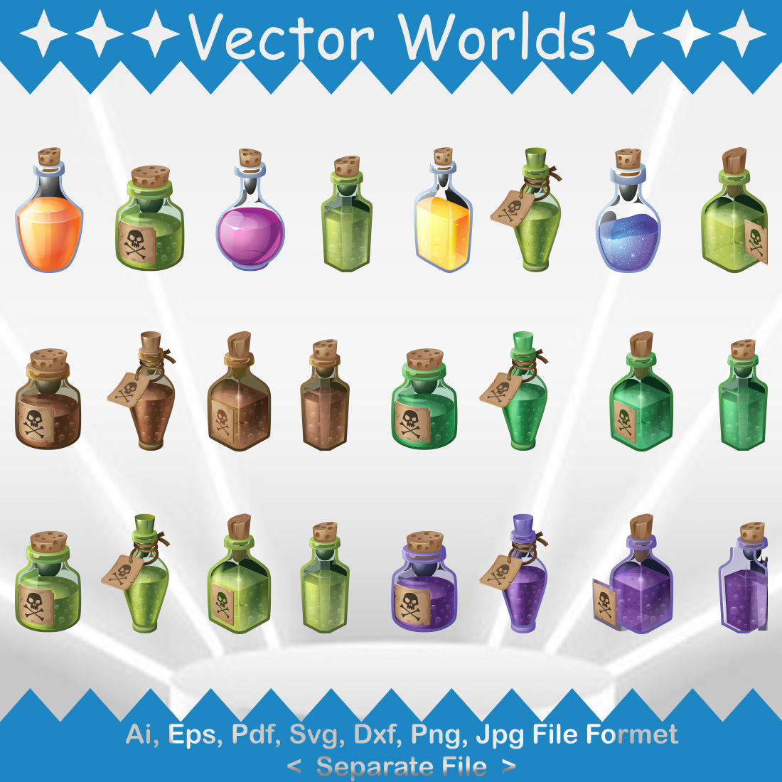 Colored Magic Potion Bottle | Poster