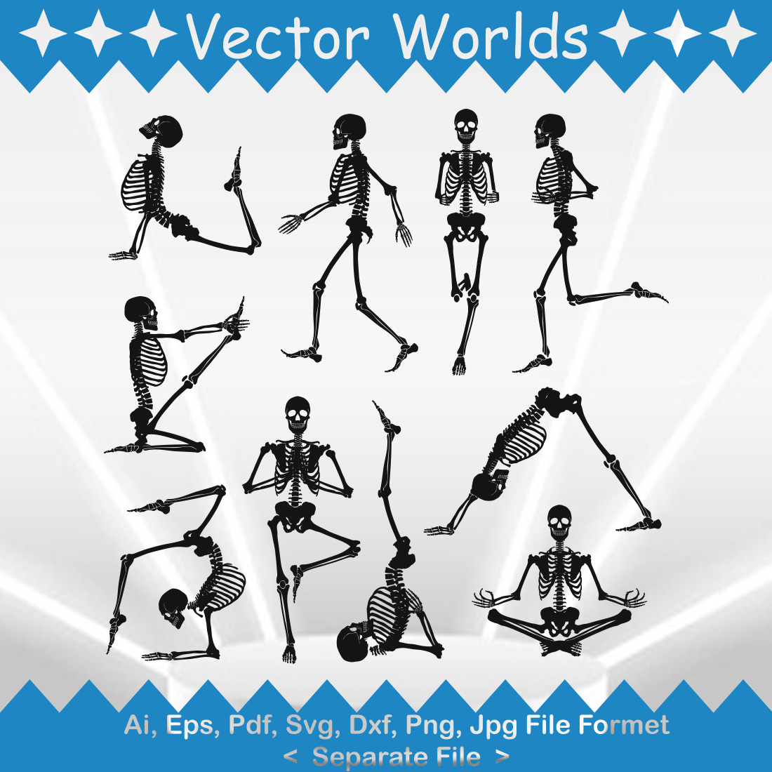 Human Bone SVG Vector Design preview image.