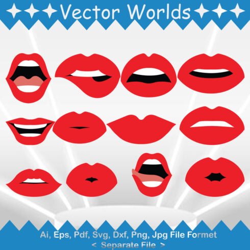 Hot Lip SVG Vector Design cover image.