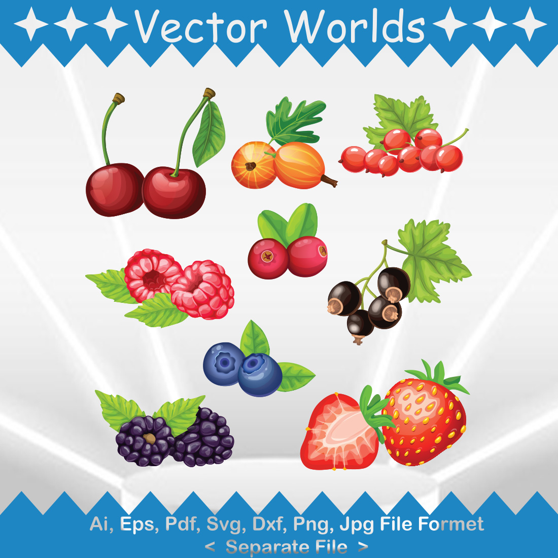 Berries SVG Vector Design preview image.