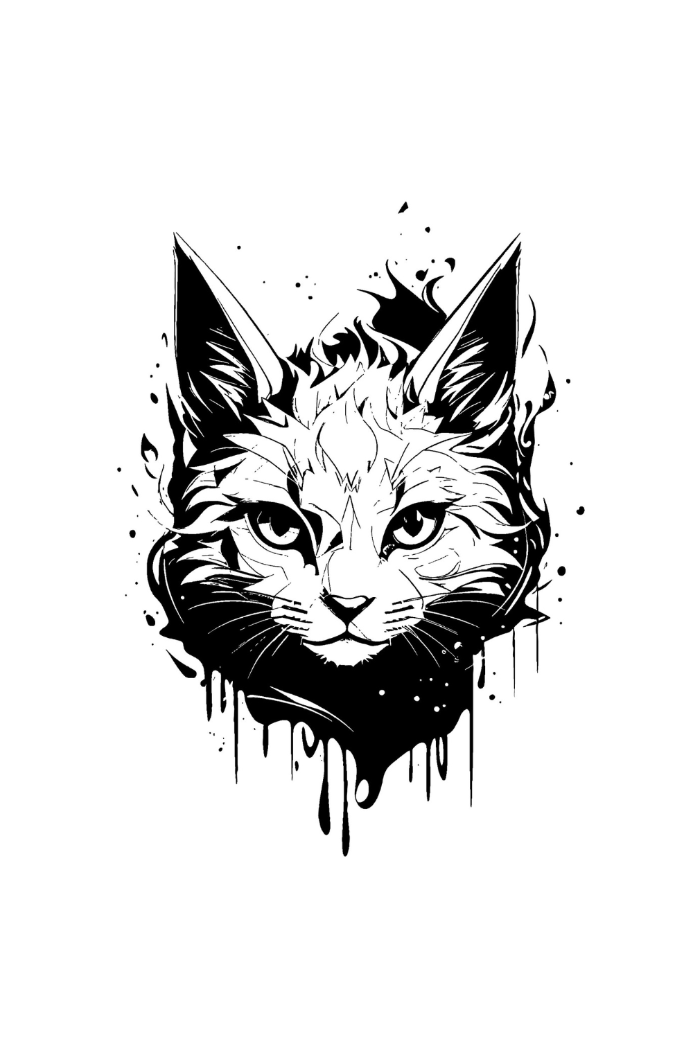 cyber cat logo illustrations pinterest preview image.