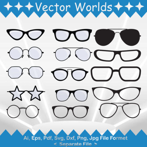 Glasses SVG Vector Design cover image.