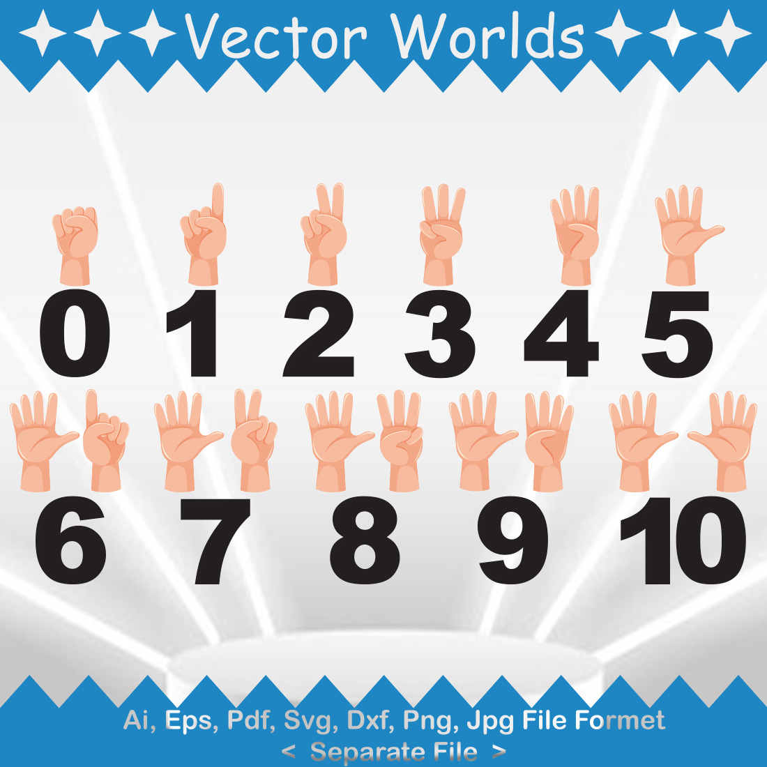 Finger Number SVG Vector Design preview image.