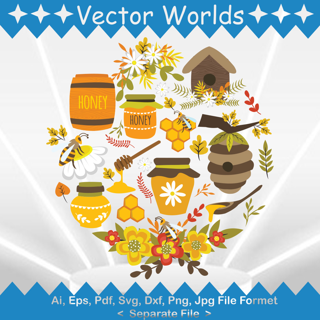 Honey SVG Vector Design cover image.