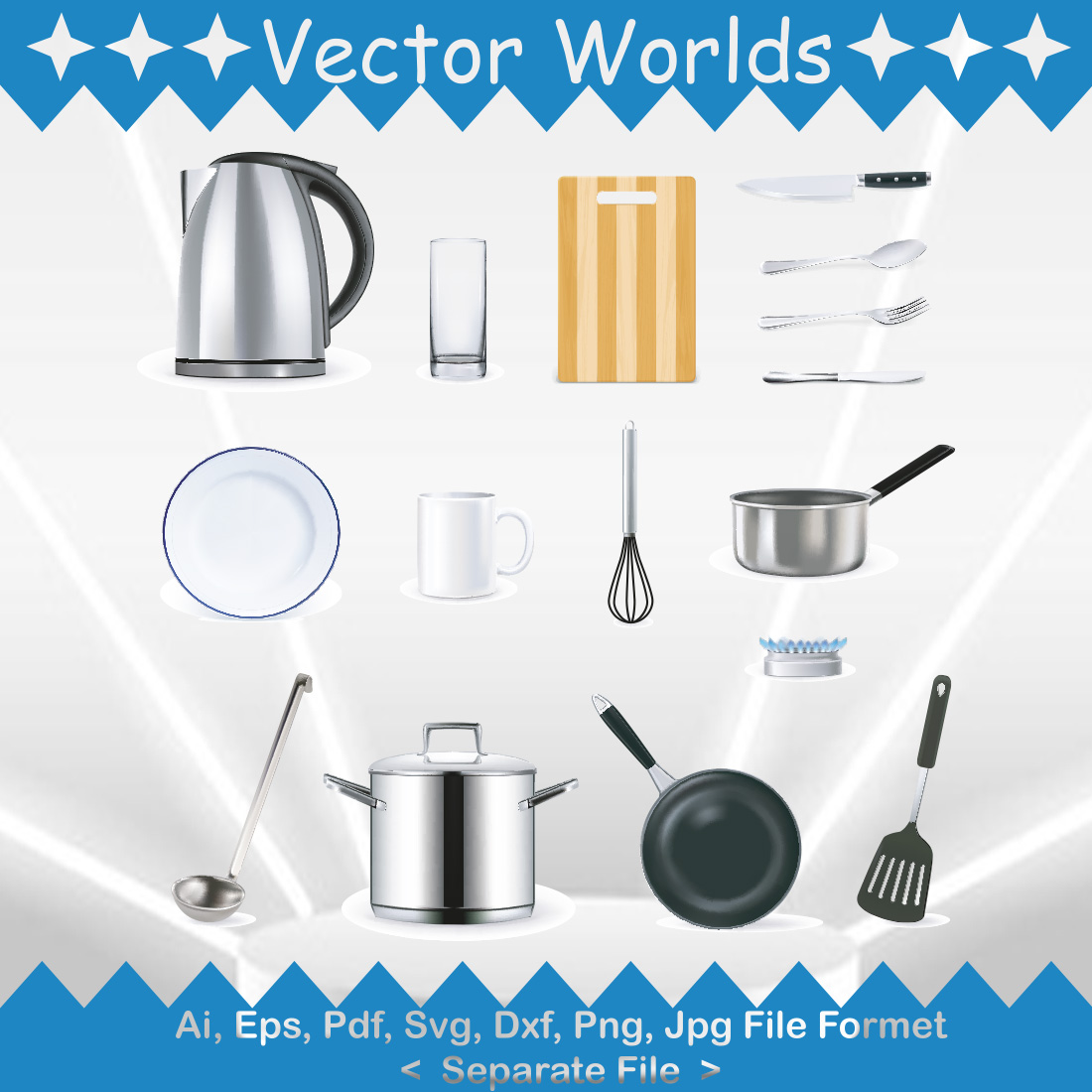 Kitchen SVG Vector Design cover image.