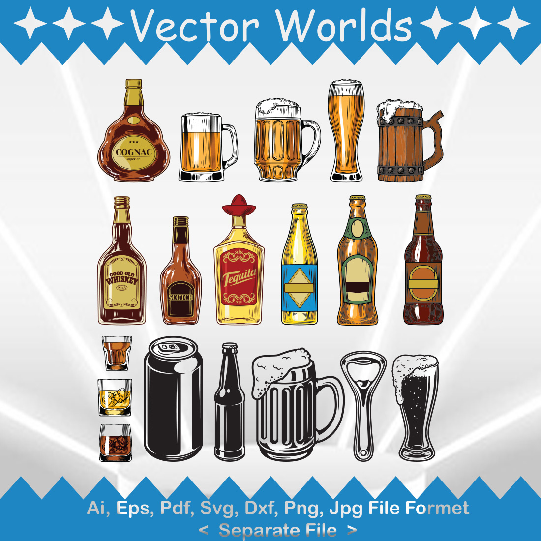 Beer Drink SVG Vector Design preview image.