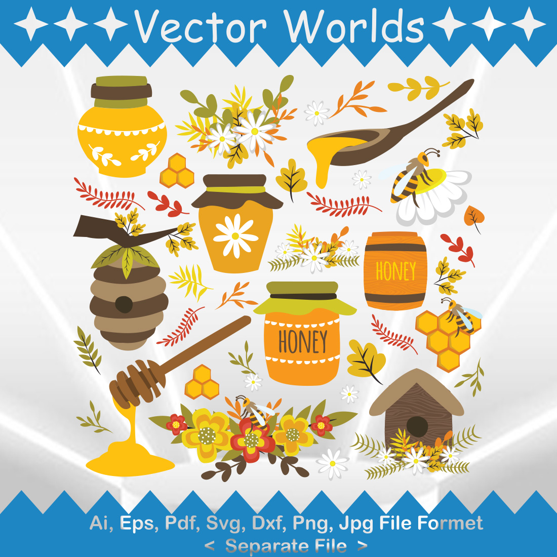 Honey SVG Vector Design preview image.