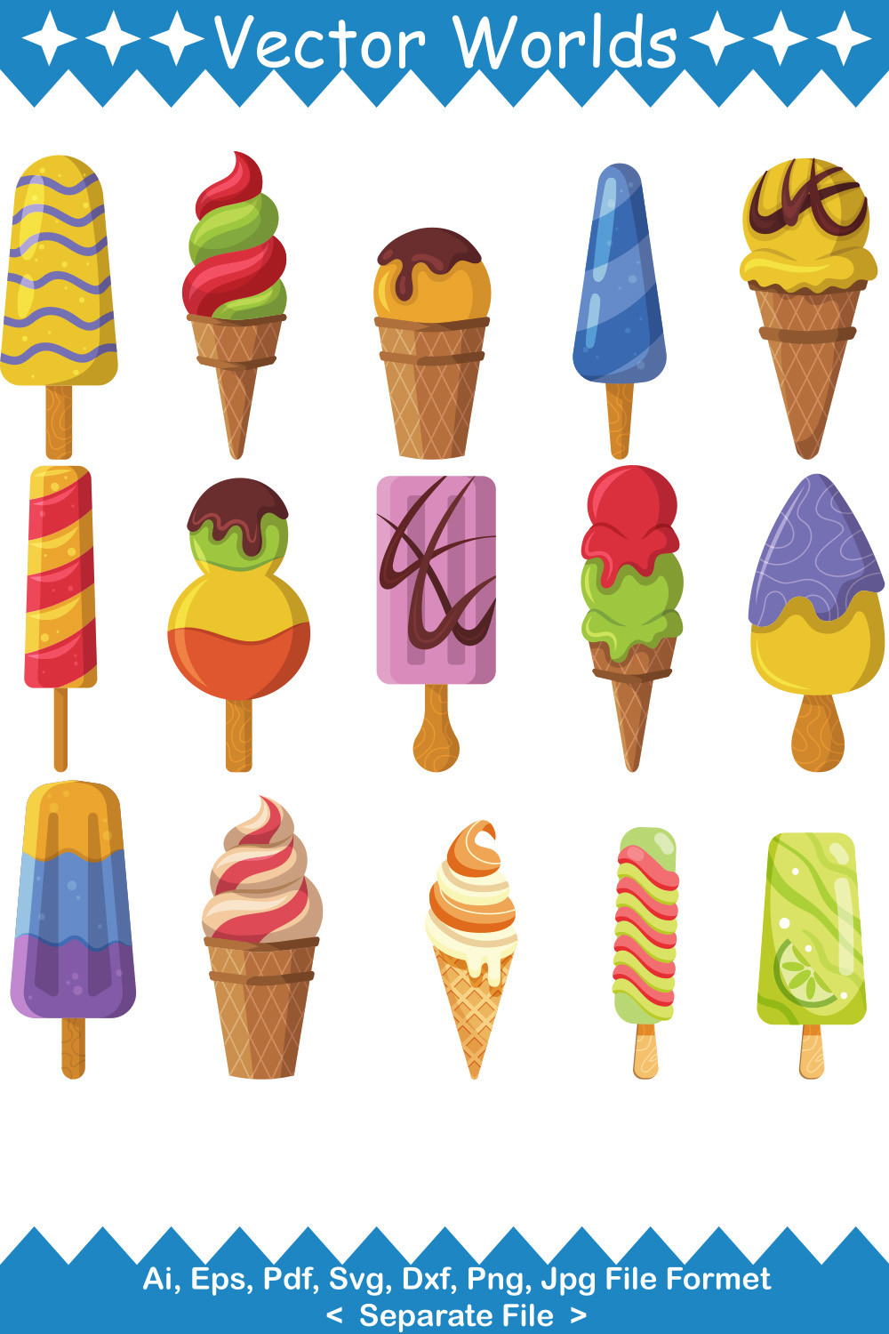 Ice Cream SVG Vector Design pinterest preview image.