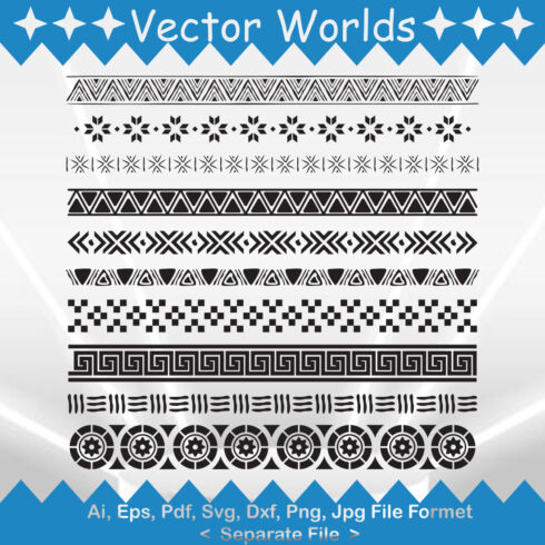 Aztec Border SVG Vector Design cover image.