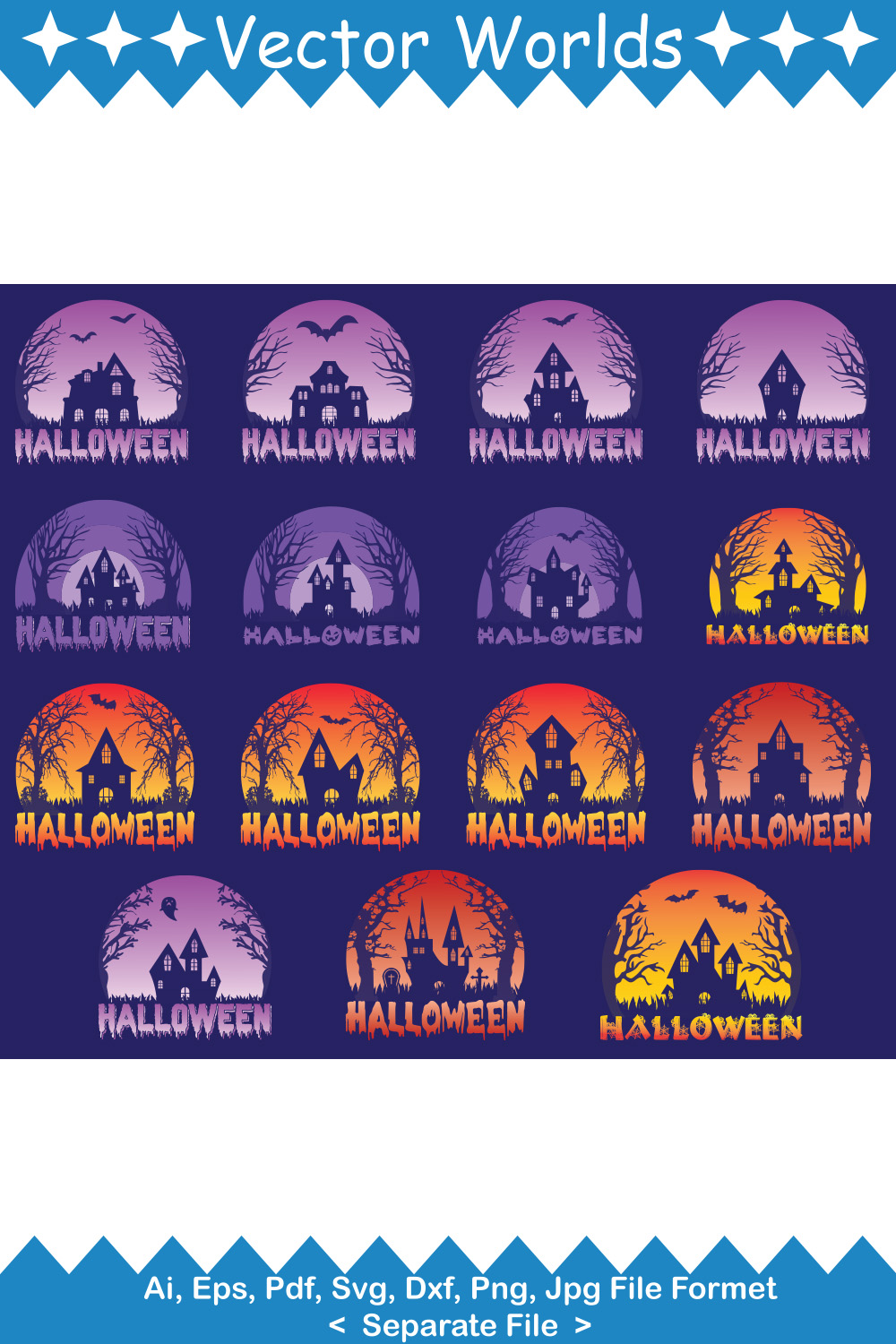 Halloween SVG Vector Design pinterest preview image.