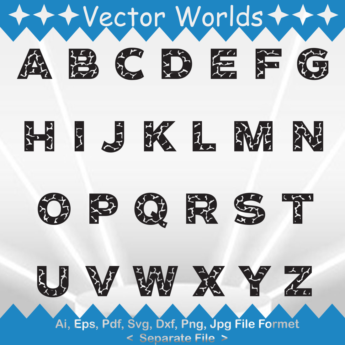 Giraffe Font Alphabet SVG Vector Design preview image.