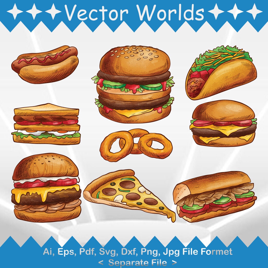 Fast Food SVG Vector Design cover image.