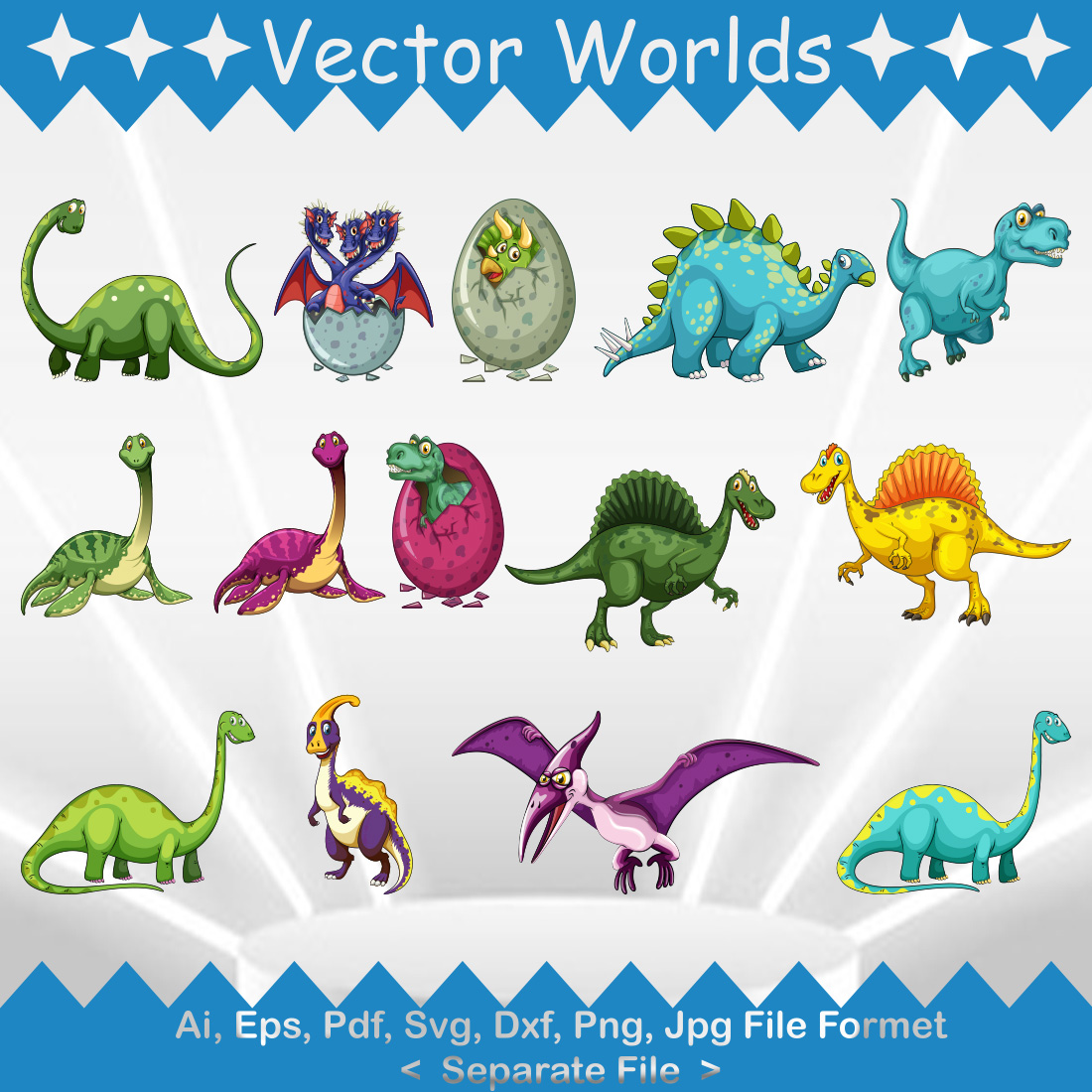 Dinosaur SVG Vector Design preview image.