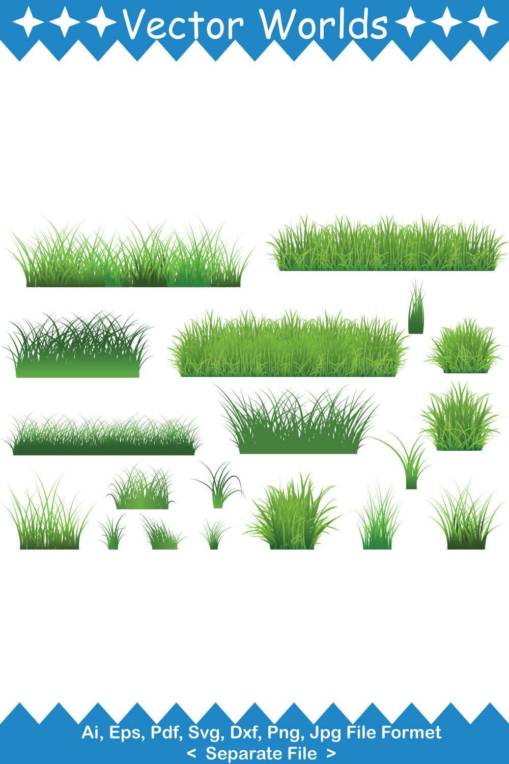 Grass SVG Vector Design pinterest preview image.